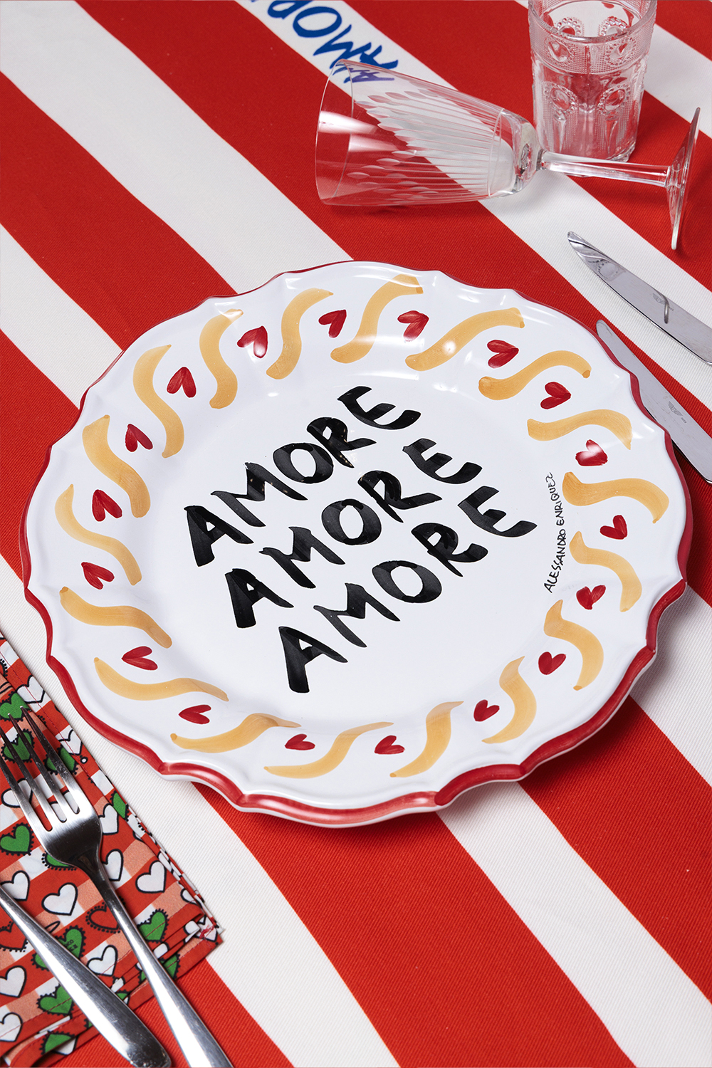 "AMORE AMORE AMORE” DINNER PLATE - Image 3